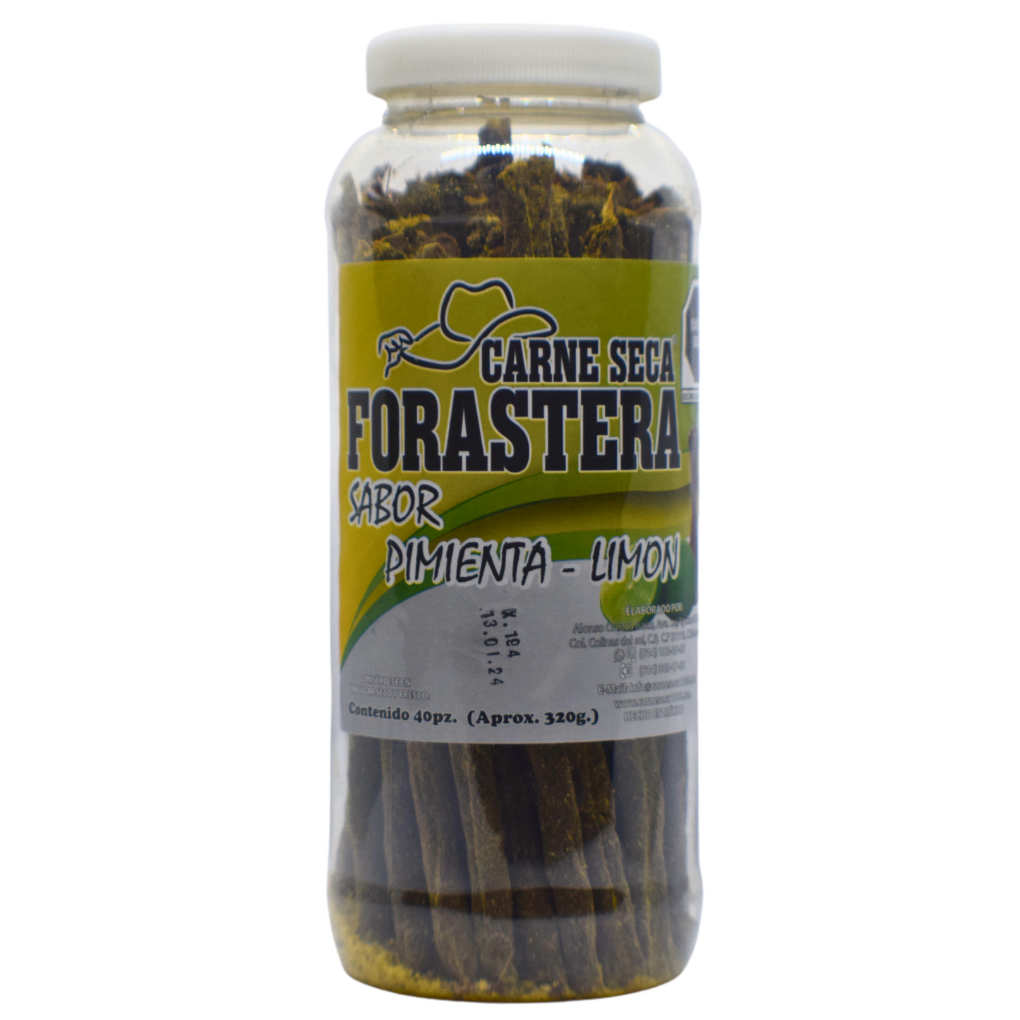 Tiras de carne seca 1800 sabor pimienta limon