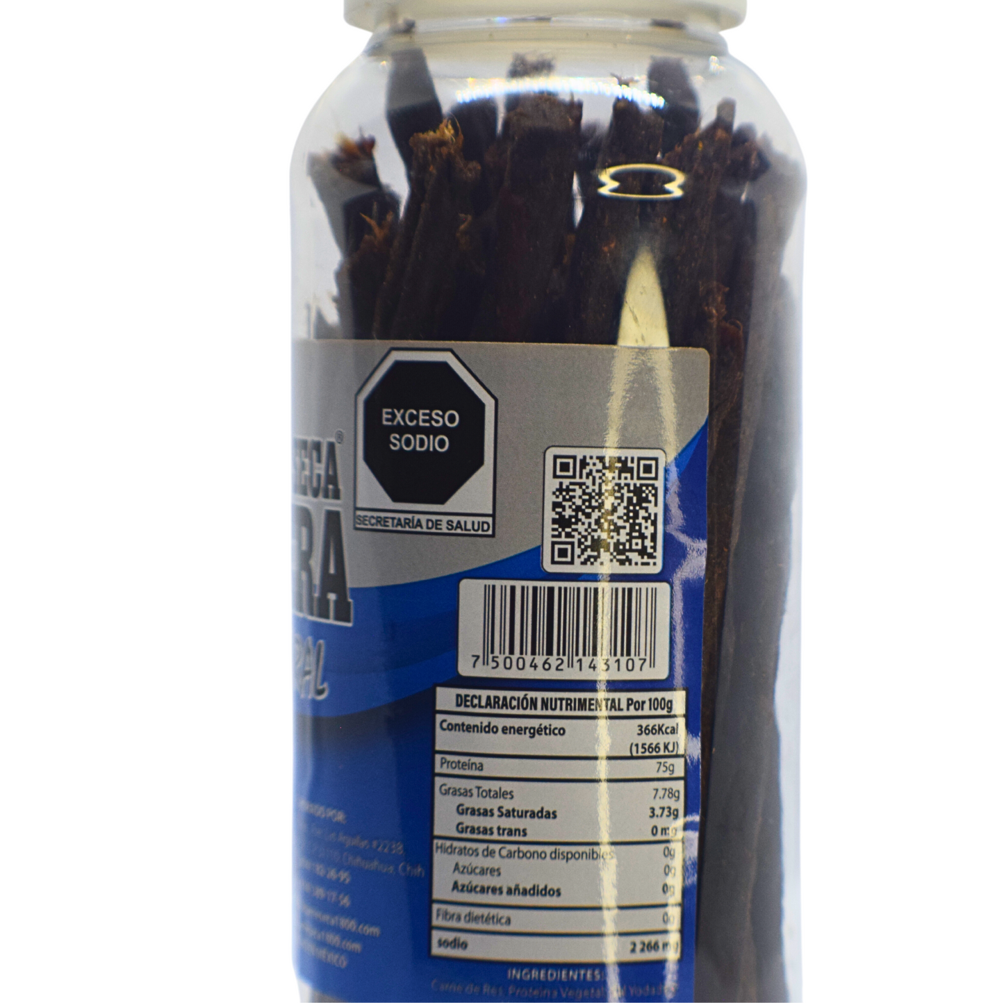 Tiras de carne seca 1800 sabor natural reverso