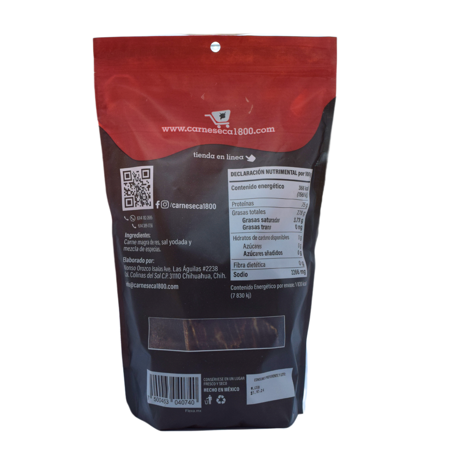 Carne seca 1800 - 500gr enchilada reverso