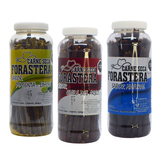 Paquete 3 botes de tiras de carne seca 1800 nuevos sabores