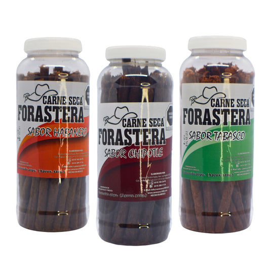 Paquete 3 botes de tiras de carne seca 1800