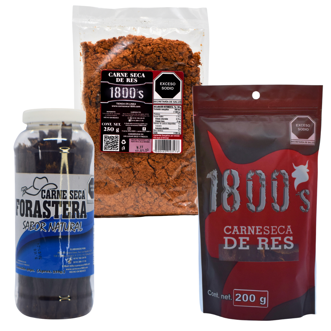 Natural Package - Machaca, chunked meat and natural strips – carneseca1800